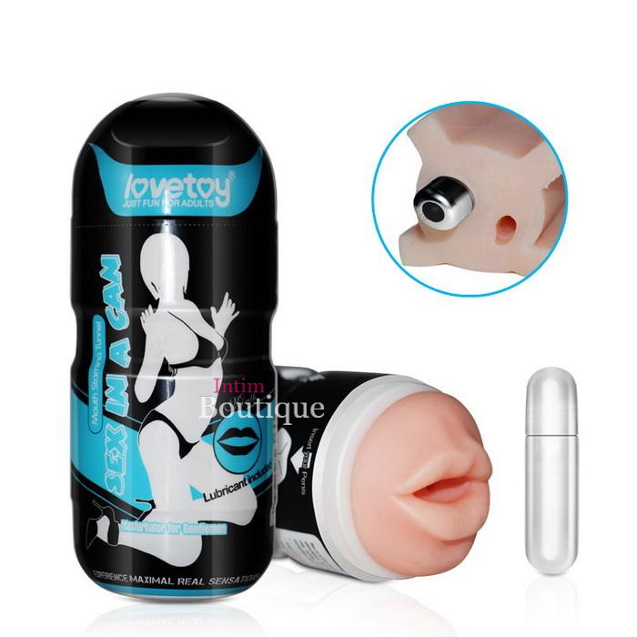 Lovetoy Sex In A Can Vibra Mouth Stamina Tunnel - Мастурбатор с вибрацией