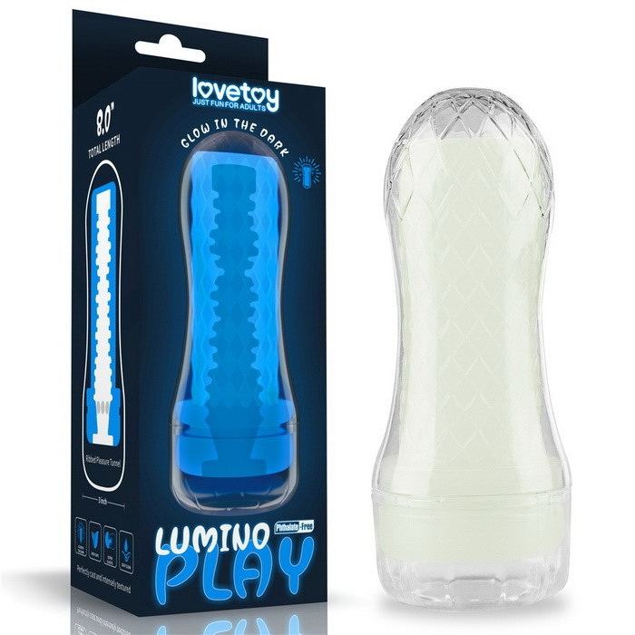 Lovetoy Lumino Play Masturbator Ribbed - Светящийся в темноте мастурбатор