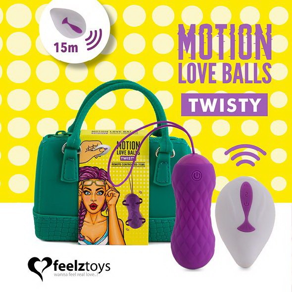 FeelzToys Motion Love Balls Twisty - Вагинальные шарики с массажем и вибрацией с пультом ДУ