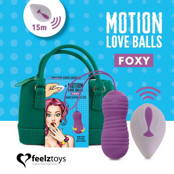 FeelzToys Motion Love Balls Foxy - Вагинальные шарики с жемчужным массажем с пультом ДУ