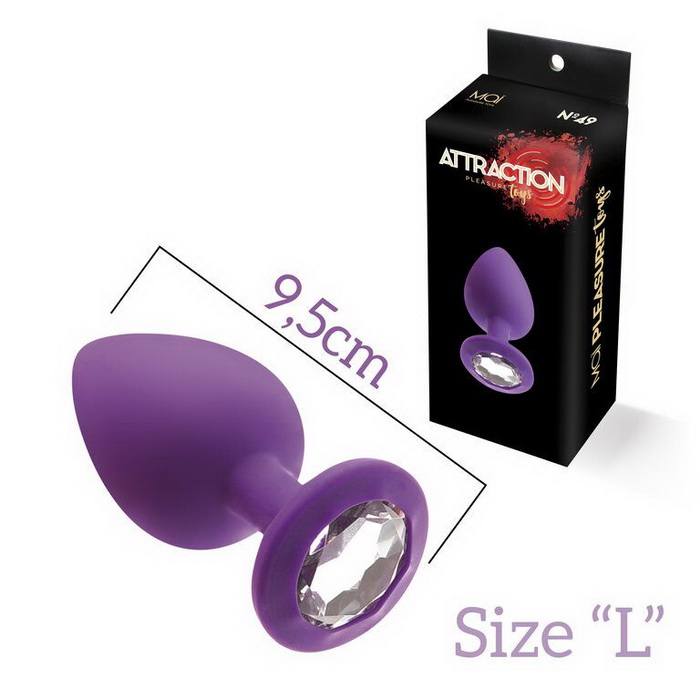 MAI Attraction Toys №49 Purple - Анальная пробка с кристаллом