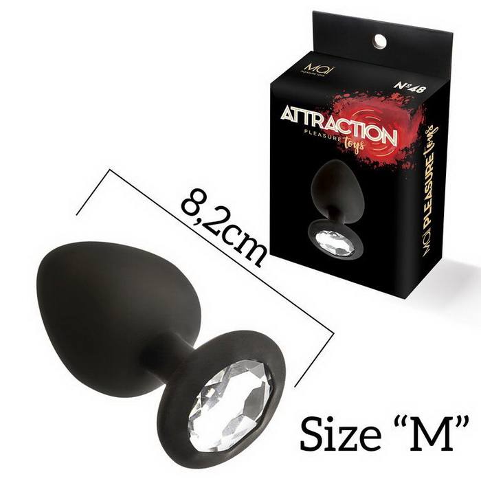 MAI Attraction Toys №48 Black - Анальная пробка с кристаллом