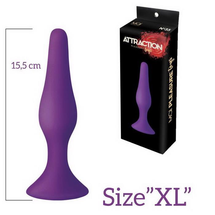 MAI Attraction Toys №35 Purple - Анальная пробка на присоске