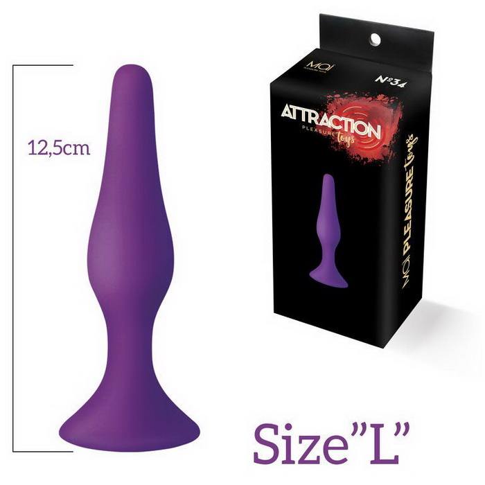 MAI Attraction Toys №34 Purple - Анальная пробка на присоске