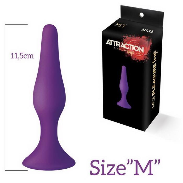 MAI Attraction Toys №33 Purple - Анальная пробка на присоске