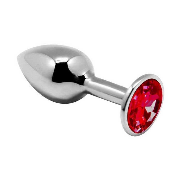Alive Mini Metal Butt Plug Red L - Металлическая анальная пробка с кристаллом