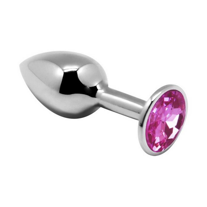 Alive Mini Metal Butt Plug Pink L - Металлическая анальная пробка с кристаллом