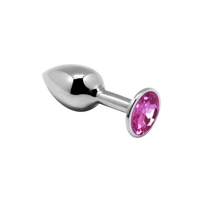 Alive Mini Metal Butt Plug Pink S - Металлическая анальная пробка с кристаллом